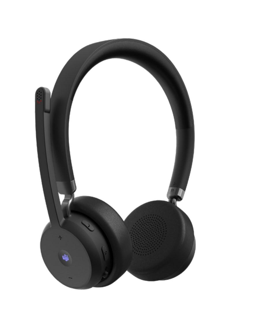Trådløse høretelefoner Lenovo – VoIP headset til kontor/ callcenter, Bluetooth, sort billede