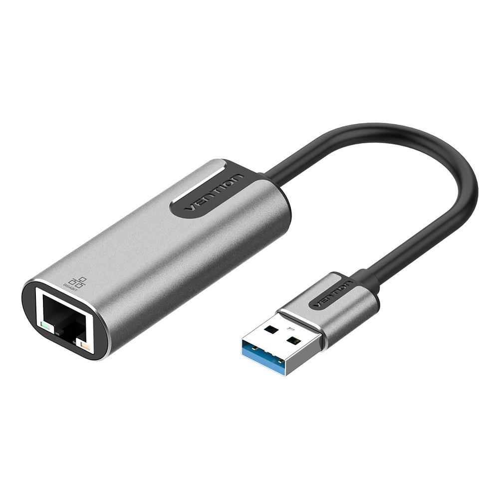 USB til Ethernet adapter - Vention Gigabit, USB 3.0, grå 0,15 m