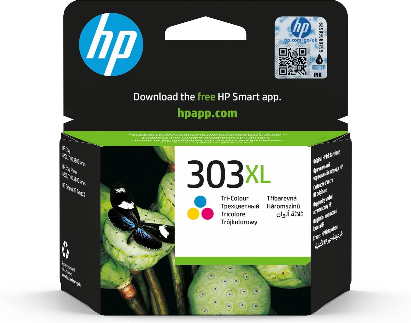Blækpatron HP 303XL trefarvet - original, høj kapacitet billede