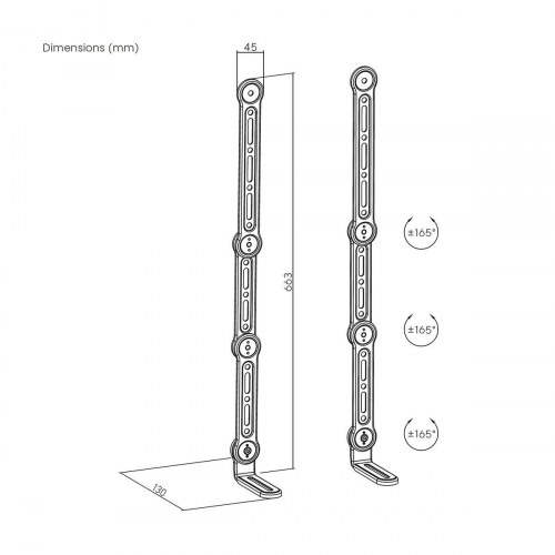 Soundbar vægbeslag Aisens SPK04U-377 - justerbart, sort