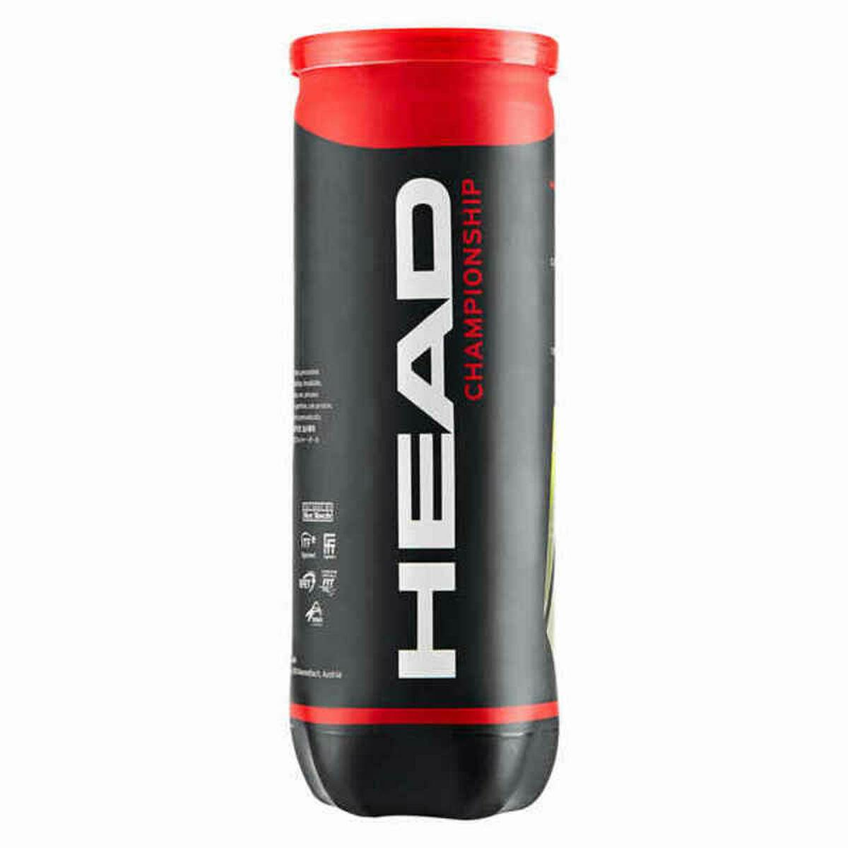 Tennisbolde Head Championship - gul, rør med 3 stk.