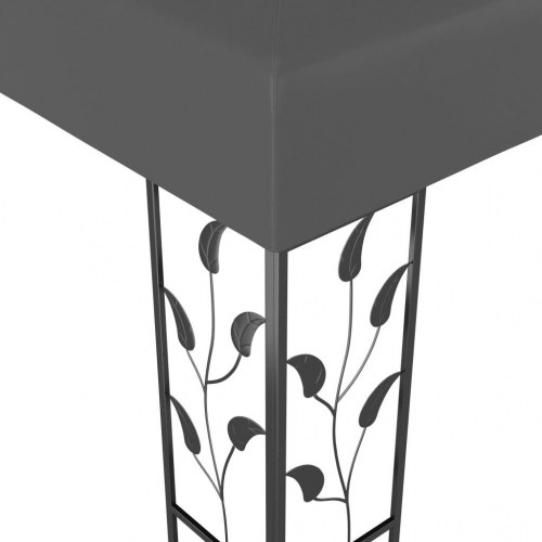 Pavillon med LED-lyskæder 3x3 m antracitgrå