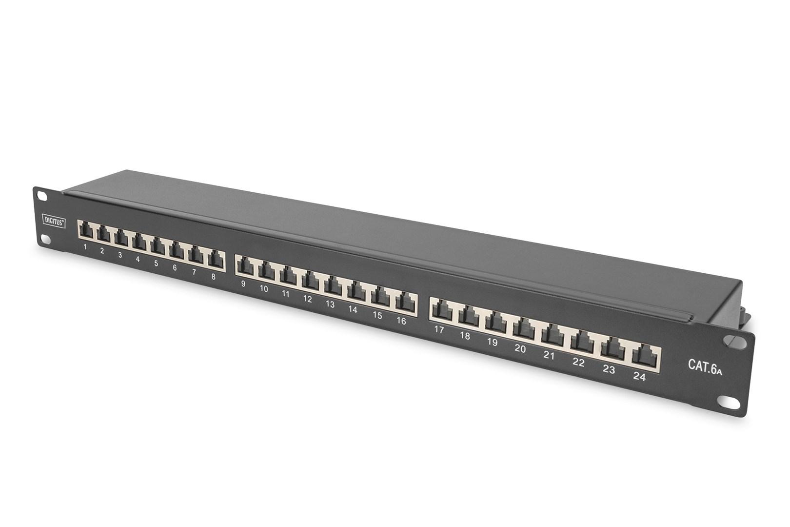 Patchpanel DIGITUS Professional DN-91624S-EA-B – 1U 19" Cat6a, 24 porte billede