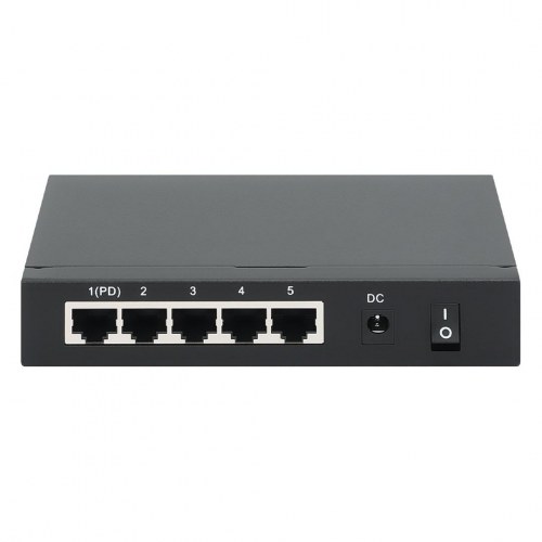 Netværksswitch gigabit 5-port PoE passthrough – Intellinet, drevet via PoE eller AC, 68 W