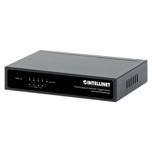 Netværksswitch gigabit 5-port PoE passthrough – Intellinet, drevet via PoE eller AC, 68 W