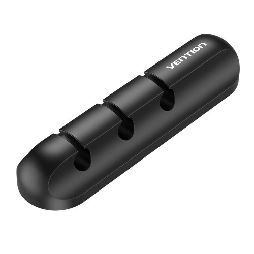 Kabelholder til skrivebord – Vention, 3 porte, sort silikone