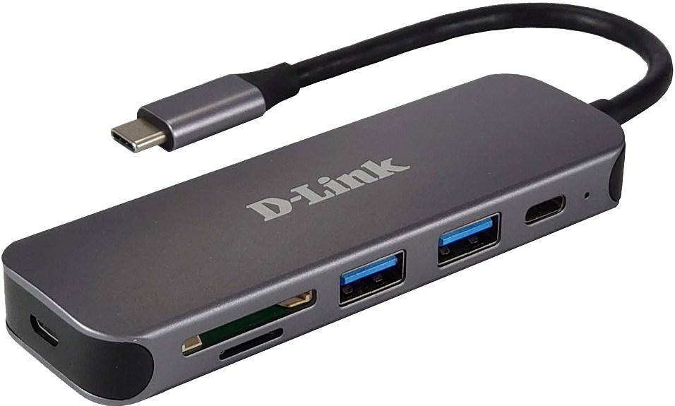 USB-C hub med kortlæser – D-Link 5-i-1 DUB-2325 billede