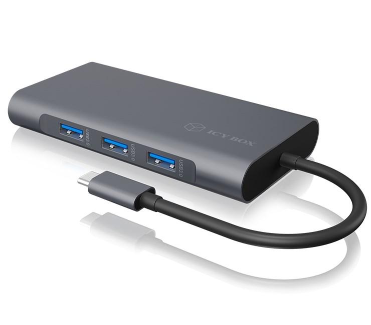 USB-C dockingstation RAIDSONIC ICY BOX IB-DK4040-CPD med HDMI, VGA, LAN og kortlæser billede