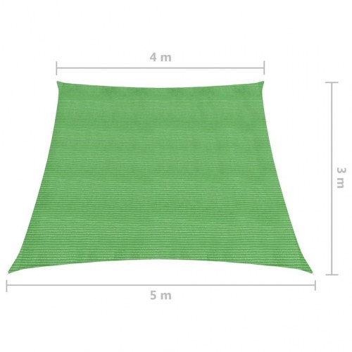 Solsejl HDPE 4/5 × 3 m - lysegrøn trapez, 160 g/m²
