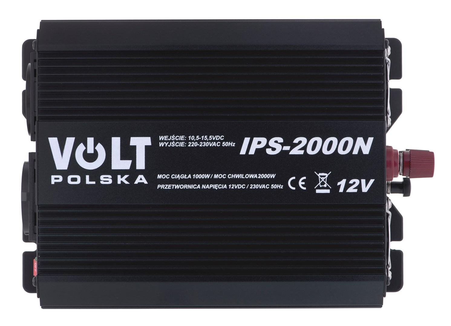 Strømomformer 12V til 230V - Volt Polska IPS-2000N (1000/2000 W)