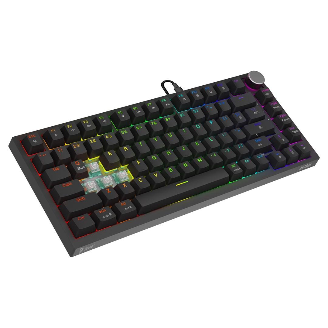 Gaming tastatur Savio Astral Black Jade - USB, 75 %, RGB, QWERTY US International