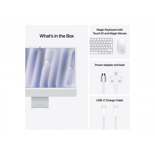 Stationær computer Apple iMac 24" 4,5K Retina AIO M4, 16 GB RAM, 512 GB SSD (sølv)