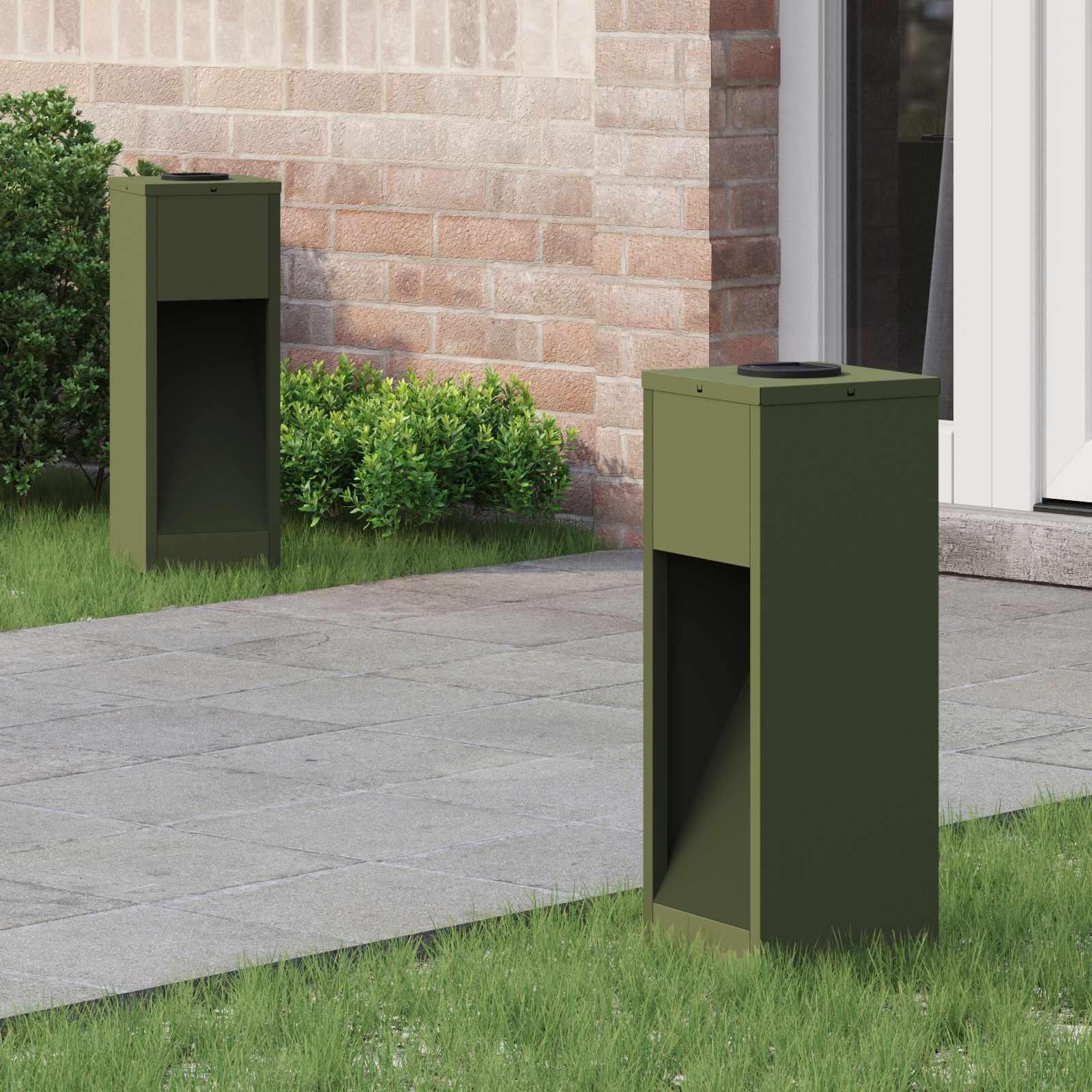 Solar Led Sti Lys 2 stk Oliven grøn Koldvalset Stål