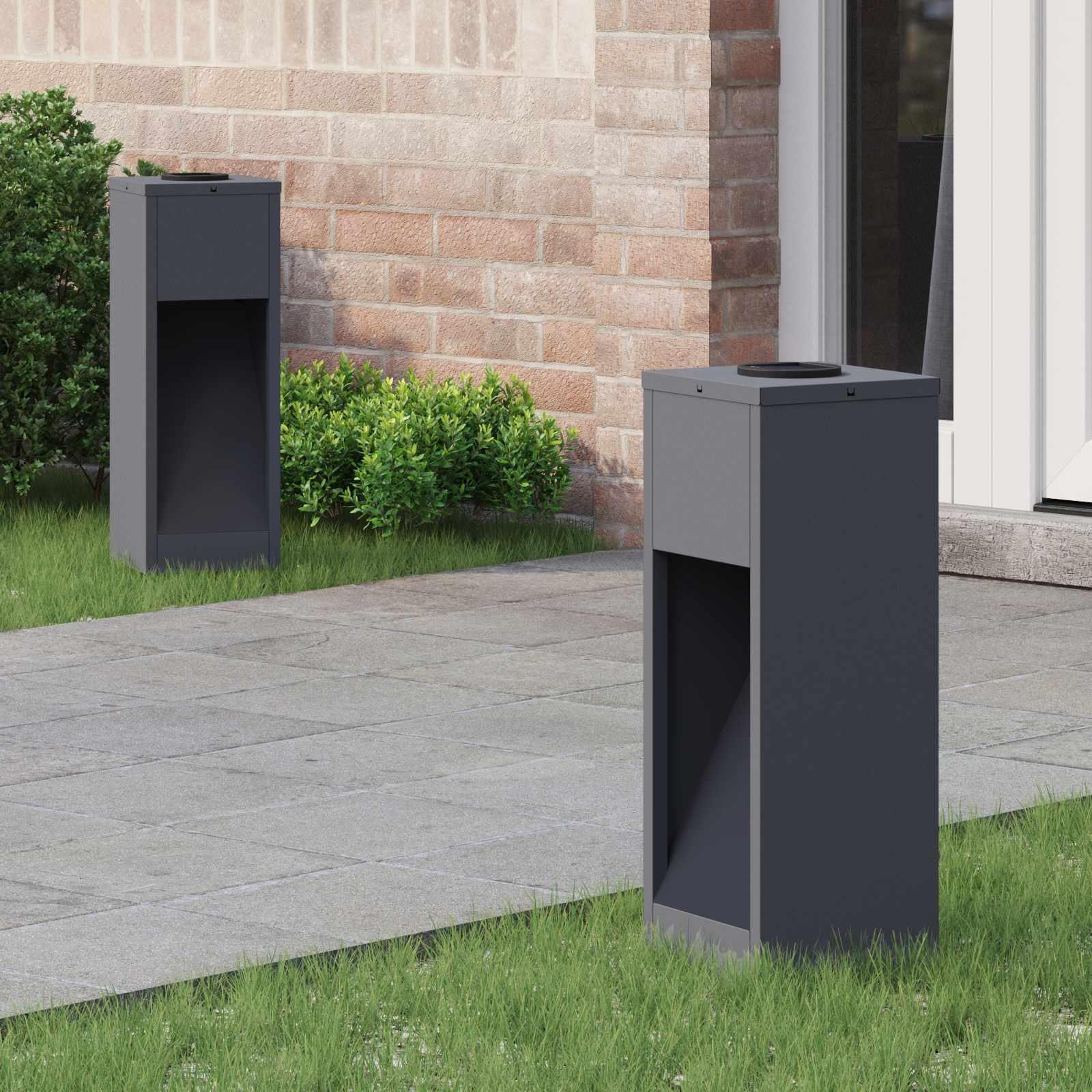 Solar Led Sti Lys 2 stk Antracit Koldvalset Stål