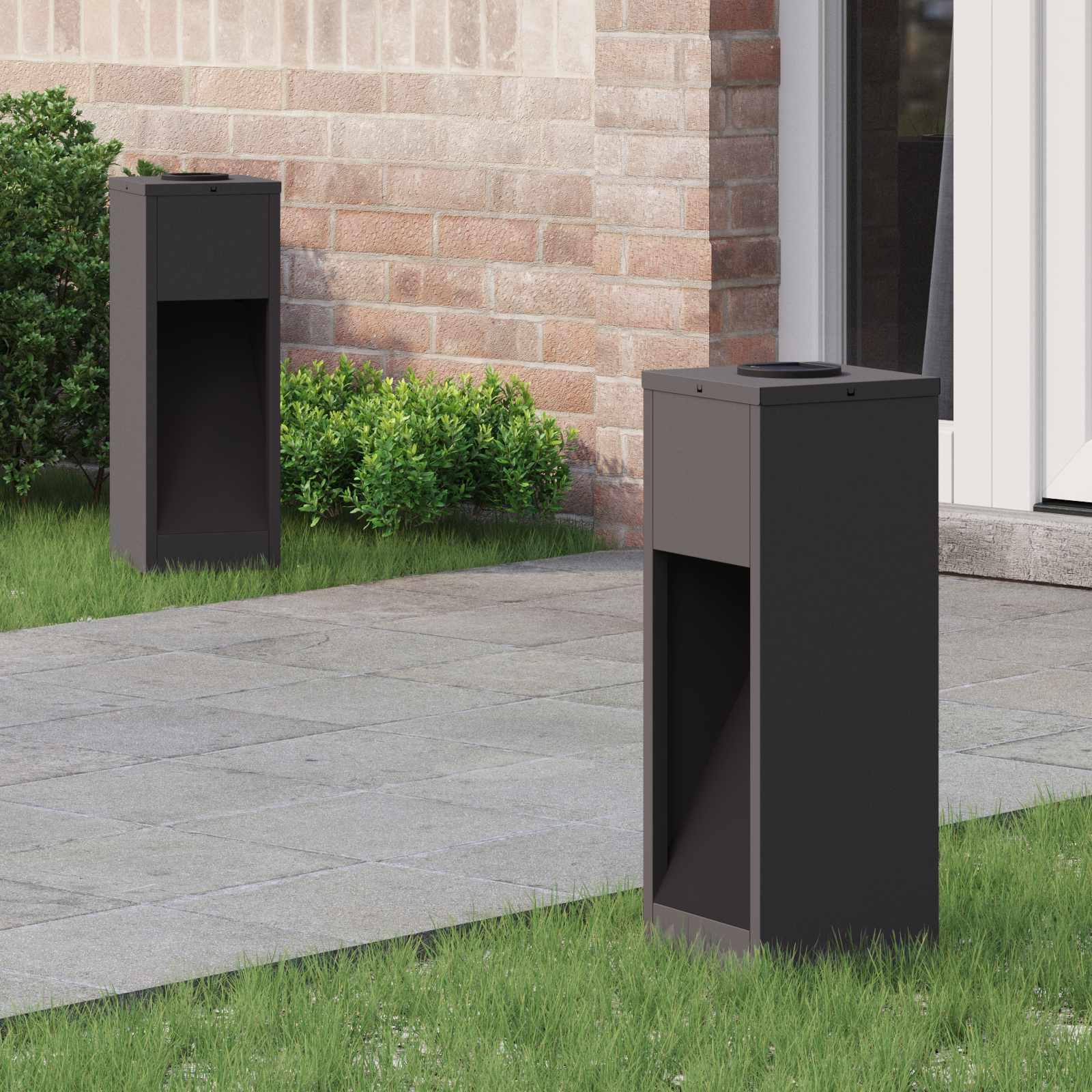 Solar Led Sti Lys 2 stk Sort Koldvalset Stål