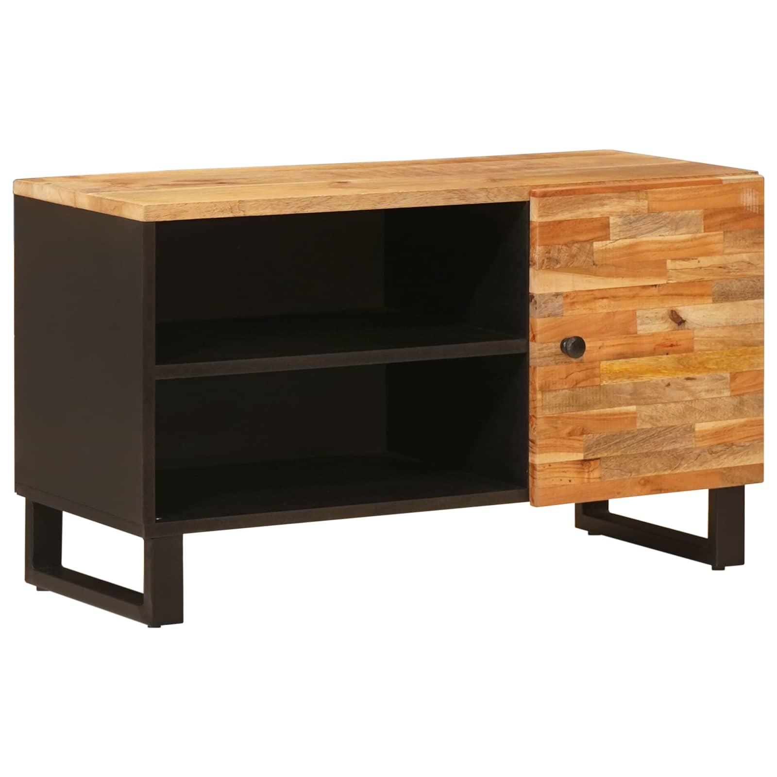 TV-skab med hylde Brun 80 x 31,5 x 46 cm Massivt mangotræ