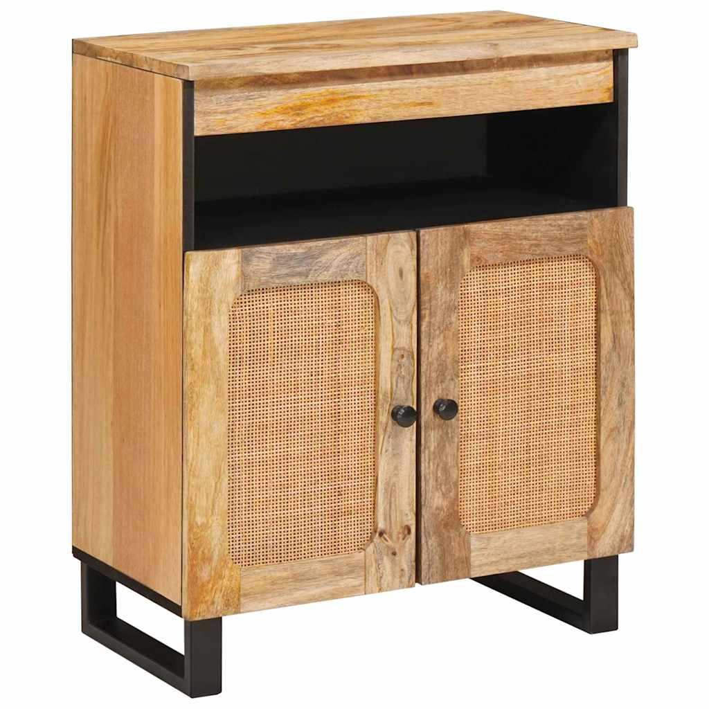 Sidebord med dør Brun 60 x 33,5 x 75 cm Massivt mangotræ