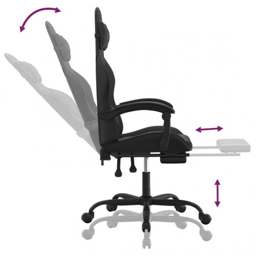 Gamingstol med fodstøtte og massagepunkt - sort