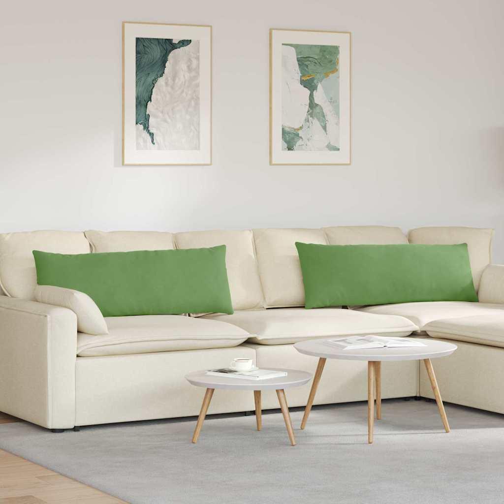 Sofapuder 2 Dele 60 X 40 Cm Velourstof - Lysegrøn / 40 x 120 cm