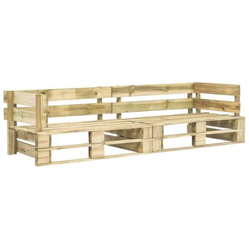 Pallesofasæt i 2 dele med grå hynder fyrretræ