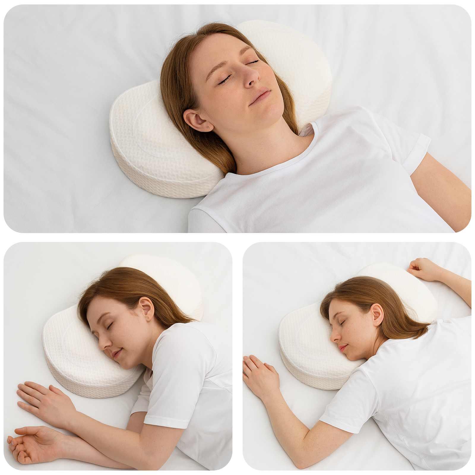 Hovedpude med pude Hvid 55 x 36 x 10 cm Polyester