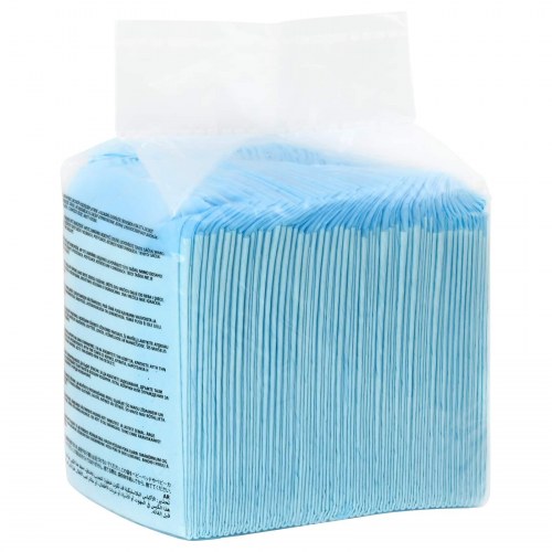 Pet træningsmåtter - 50 stk, blå/hvid, 60 × 45 cm - non‑woven, superabsorberende