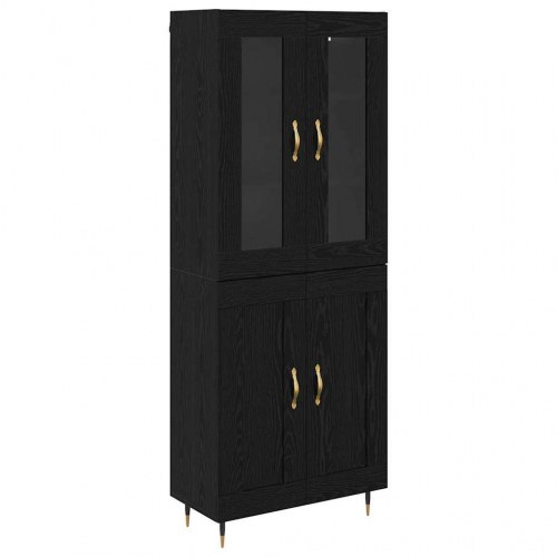 Highboard 2 stk Sort eg 69,5 x 34 x 180 cm Konstrueret træ