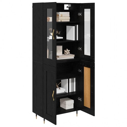 Highboard 2 stk Sort eg 69,5 x 34 x 180 cm Konstrueret træ