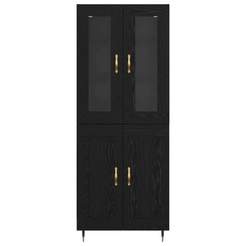 Highboard 2 stk Sort eg 69,5 x 34 x 180 cm Konstrueret træ