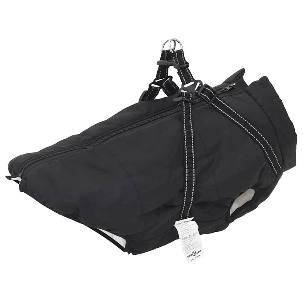Hundejakke med sele Sort L48 Fleece og polyester