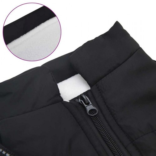 Hundejakke med sele Sort L24 Fleece og polyester