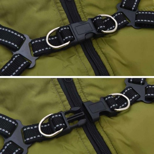 Hundejakke Army Grøn L36 - fleece og polyester