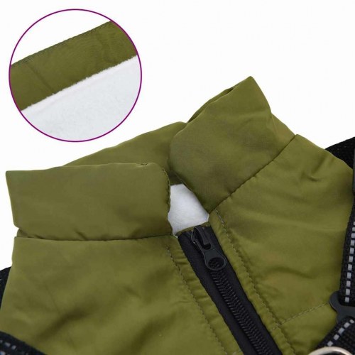 Hundejakke army grøn L40 - fleece og polyester