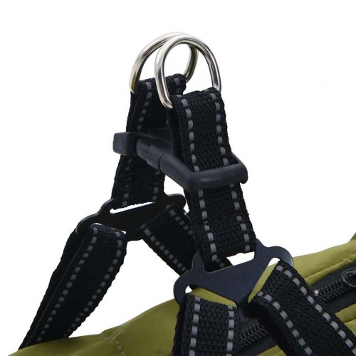 Hundejakke army grøn L40 - fleece og polyester