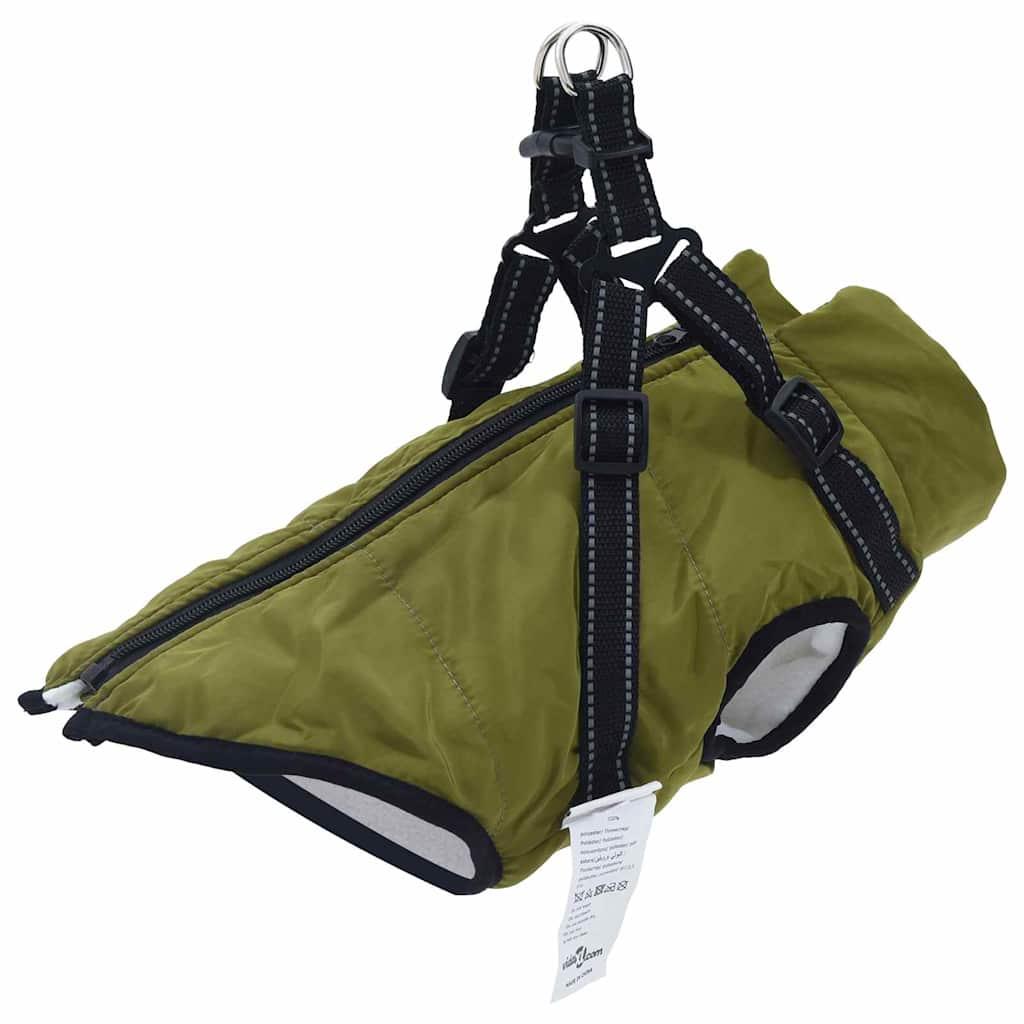 Hundejakke med sele Army Grøn L28 Fleece og polyester