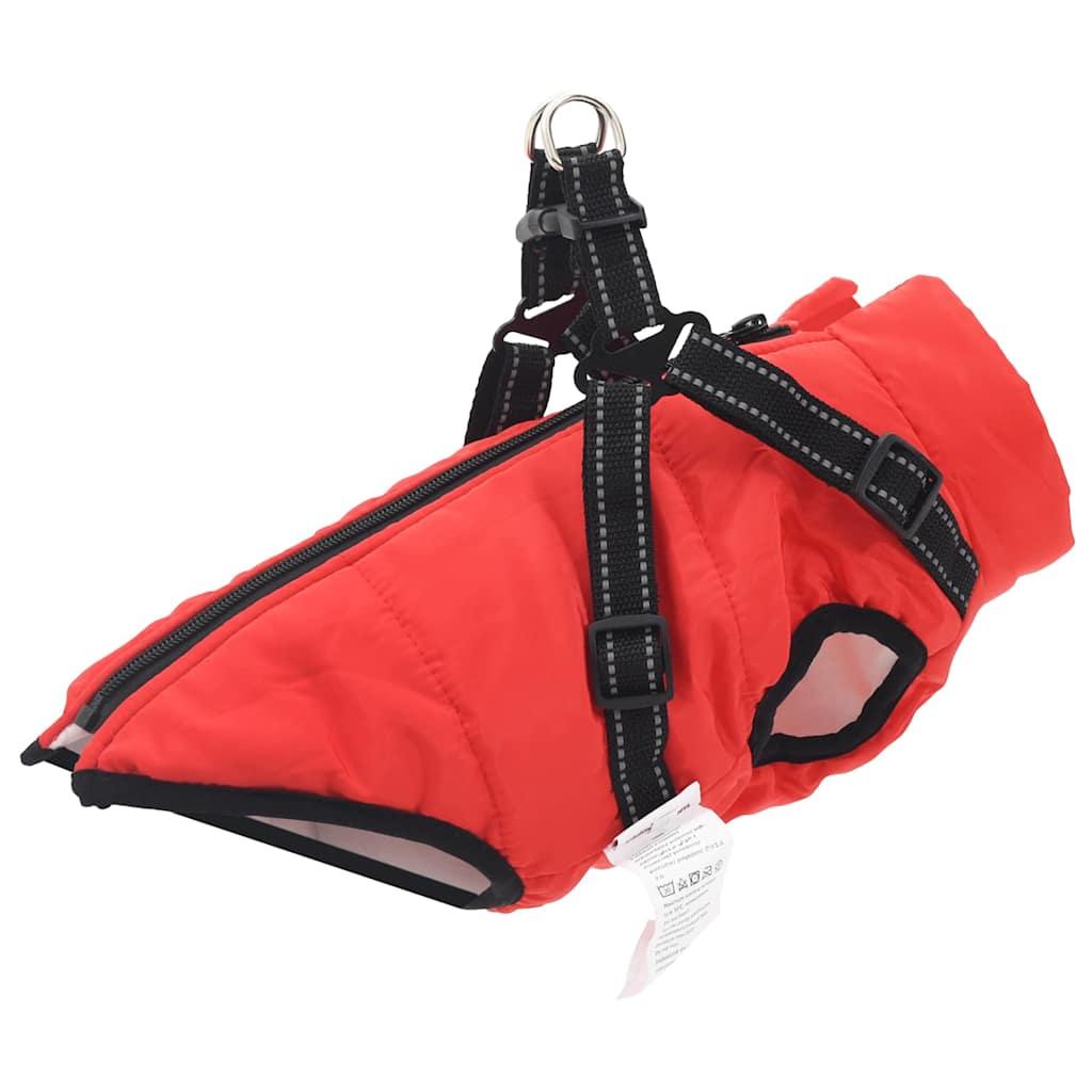 Hundejakke med sele Rød L24 Fleece og polyester