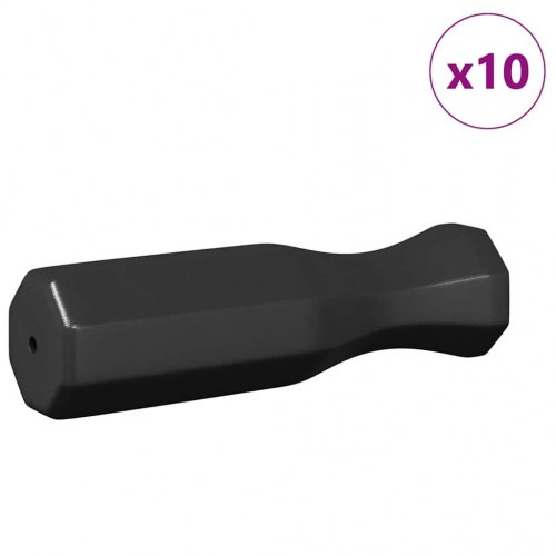 Fodbold Bord Håndtag 10 stk Sort 3,1 x 3,1 x 17,8 cm Plastik