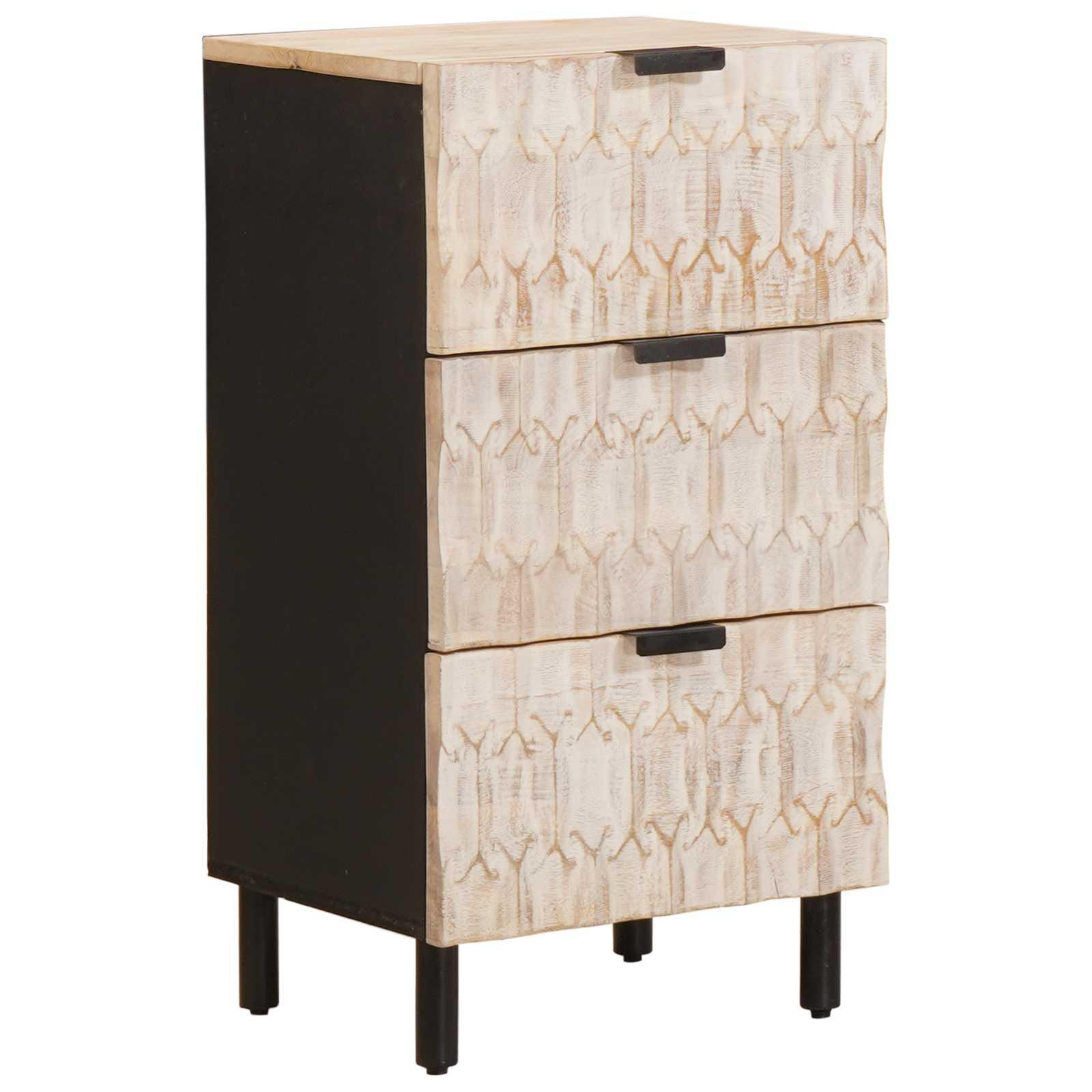Sidebord Ensfarvet Hvid Vask Finish
