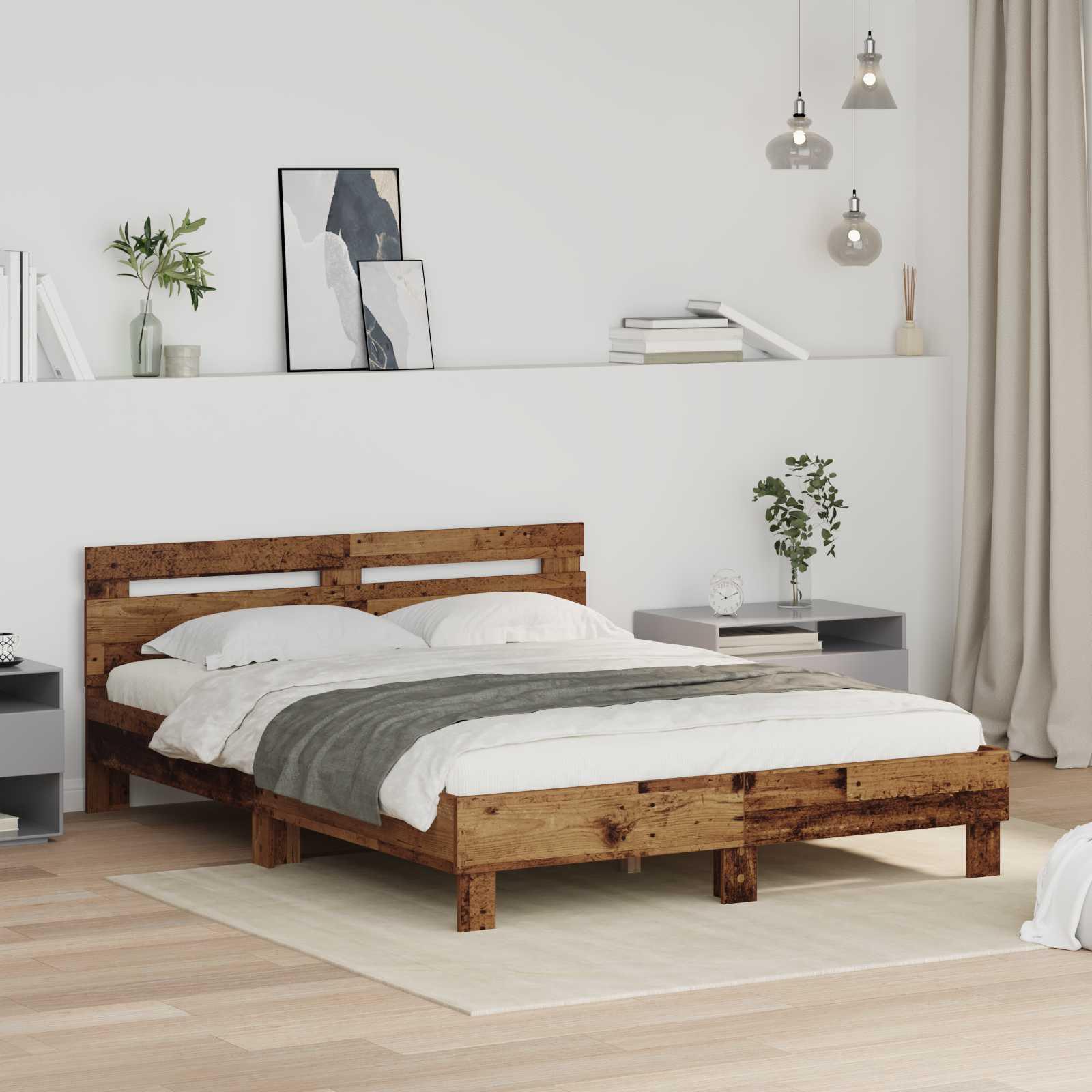 Sengestel Gammelt træ 120 x 200 cm Konstrueret træ
