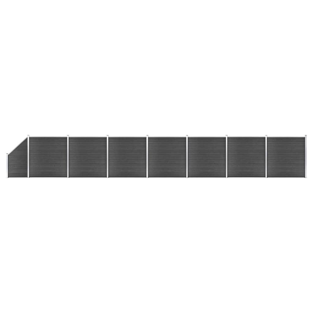 Hegnspanelsæt 1311x(105-186) cm WPC sort