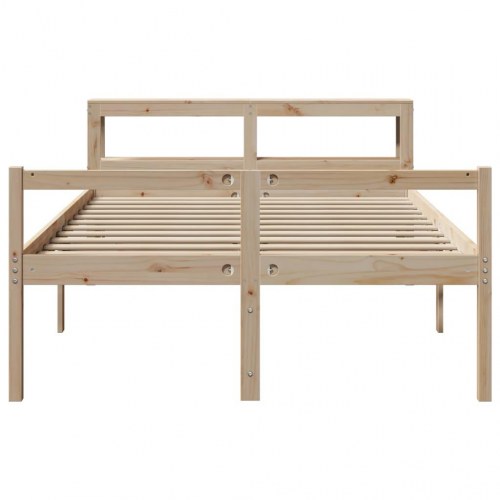 Seniorseng med sengegavl 120 x 200 cm i massivt fyrretræ