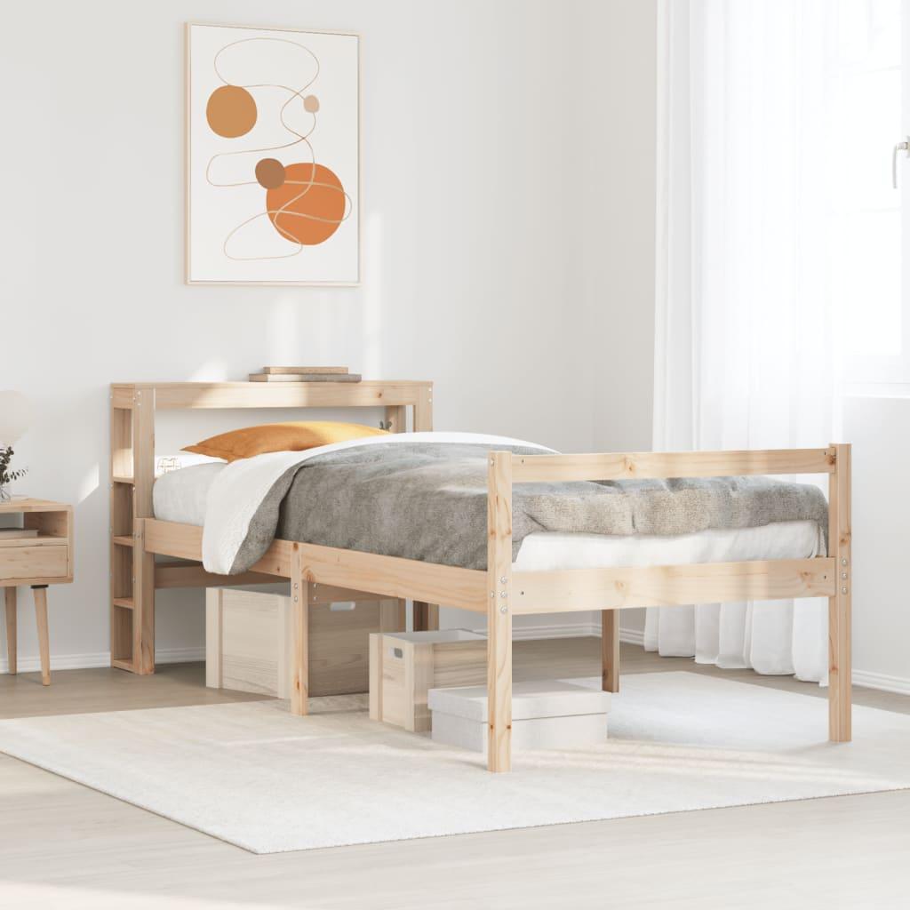 Seniorseng med sengegavl 90x190 cm massivt fyrretræ