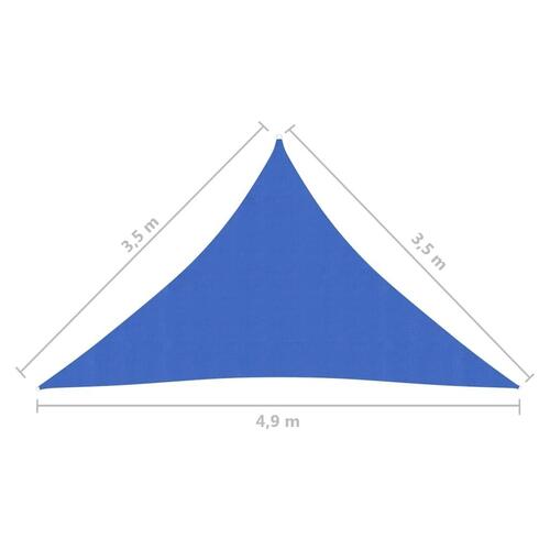 Solsejl 160 g/m² 3,5x3,5x4,9 m HDPE blå