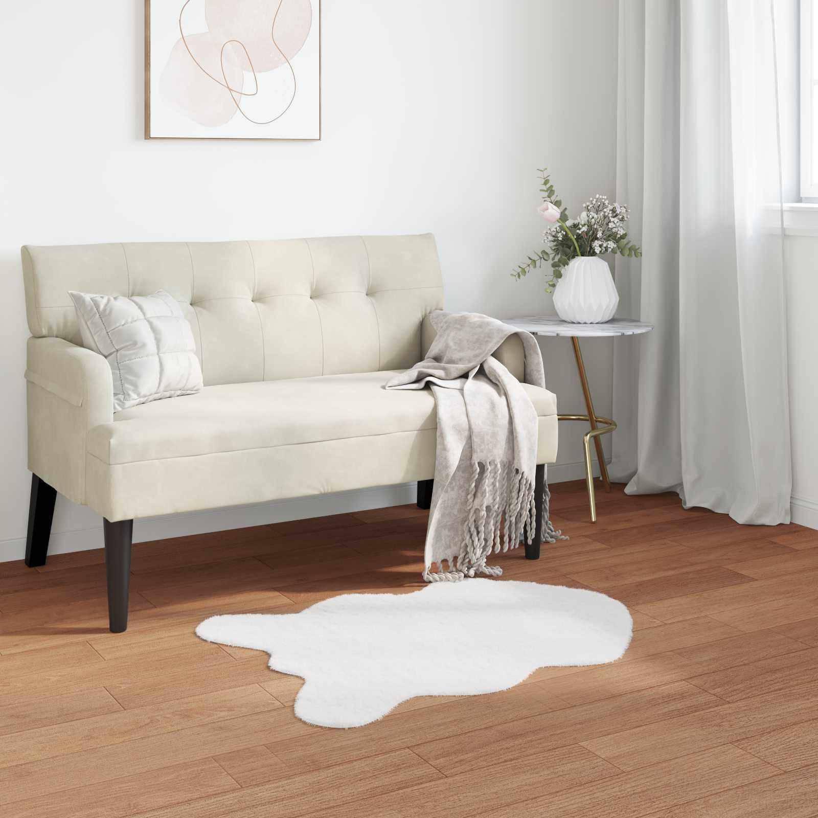 Faux Kanin Pels Tæppe Olite Hvid 80 x 120 cm Polyester
