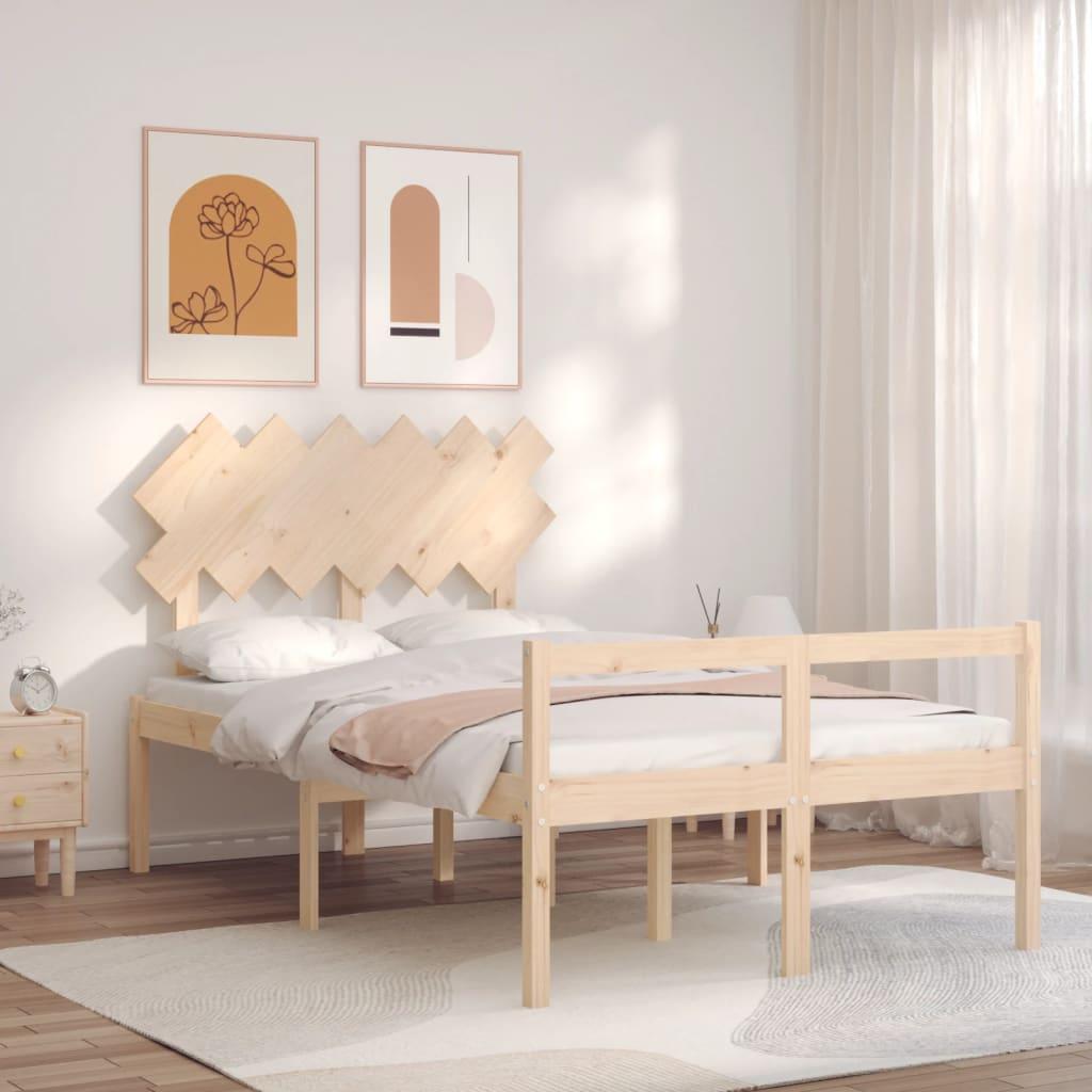 Seniorseng med sengegavl 120x200 cm massivt træ