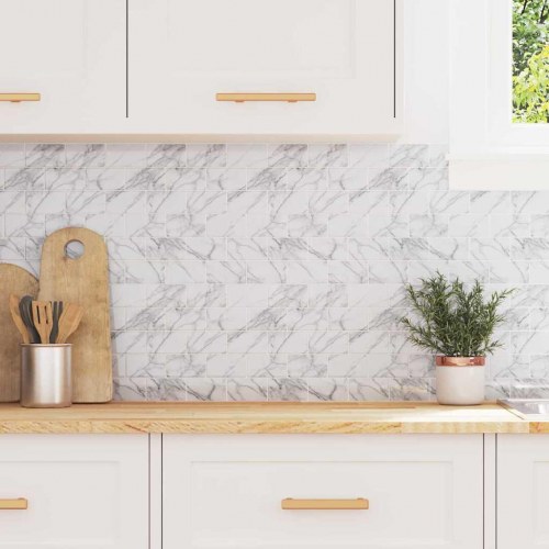 Subway flise 20 stk Hvid marmor 30,5 x 30,5 cm