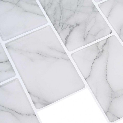 Subway flise 20 stk Hvid marmor 30,5 x 30,5 cm