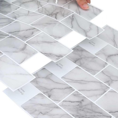 Subway flise 20 stk Hvid marmor 30,5 x 30,5 cm