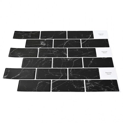 Subway flise 20 stk Sort marmor 30,5 x 30,5 cm