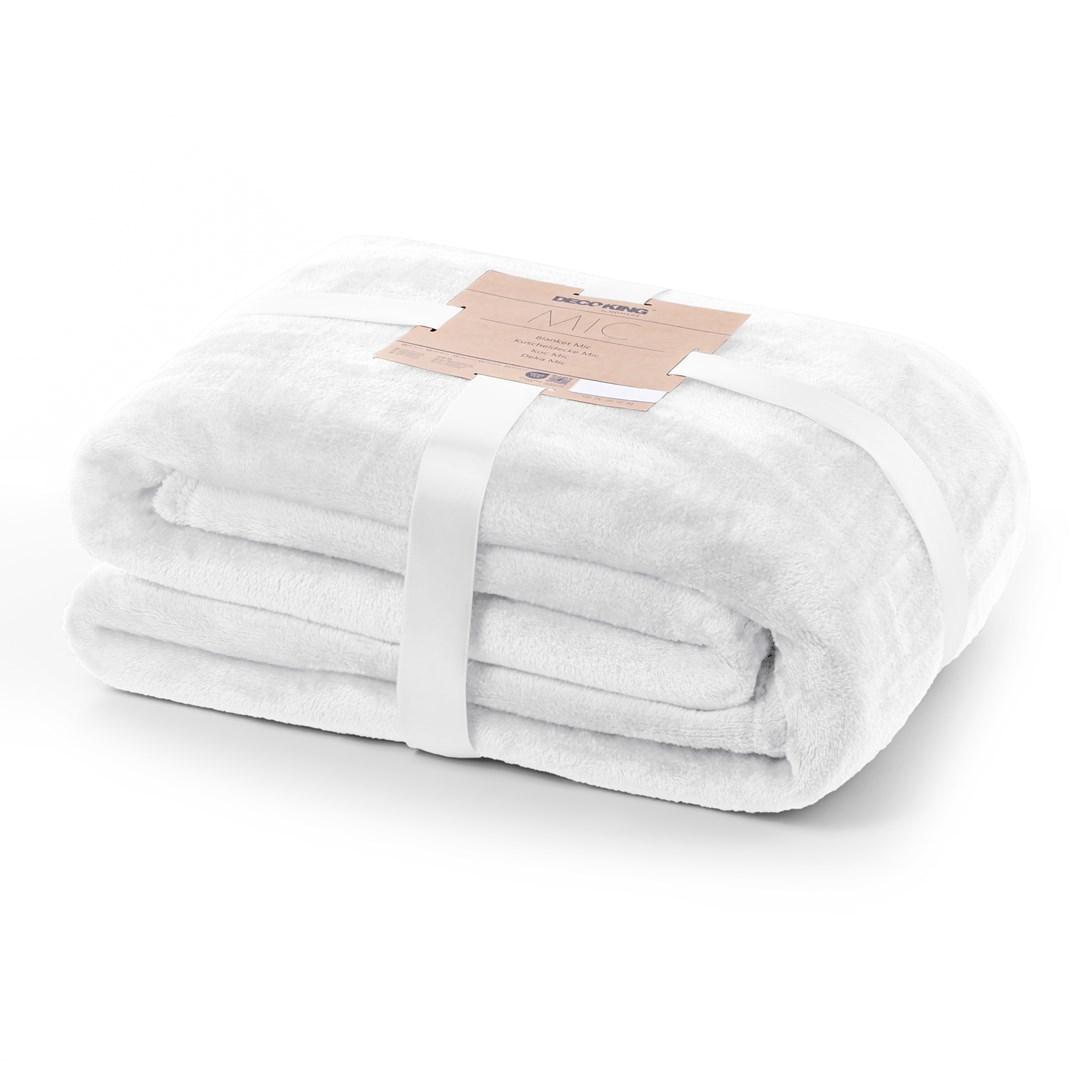 DecoKing MIC sengetæppe i mikrofiber hvid, 220×240 cm